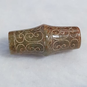 Early chinese green jade bead pendant  haitian jade certificate provided-4233