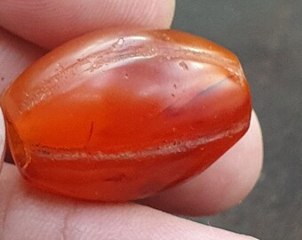 Lot De 9 Perles Anciennes En Cornaline/agate Rouge Himalaya - Tube, Fait Main, Népal