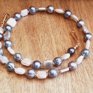 Baroque pearl necklace, Pearl necklace, Organic pearls, Freshwater pearl necklace, Gift for her, Birthday gift, Gift for Girlfriend
