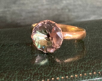 Georgian Ring Paste foiled green black dot scallops silver bezel cufflinks 22k gold antique