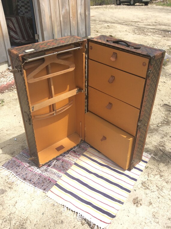 Antique Louis Vuitton Wardrobe Steamer Trunk Etsy