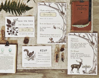 Woodland Wedding Stationery, Rustic Wedding Stationery, Woodland Wedding Invitation, Woodland Wedding, Forest Invitation, Forest wedding