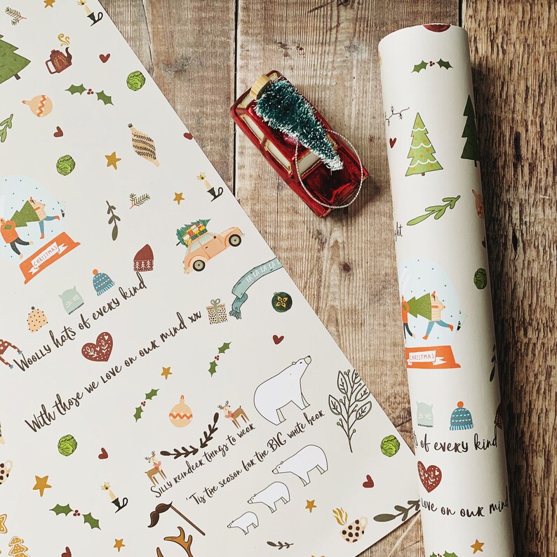 Things we love about Christmas Recycled Wrapping Paper Etsy