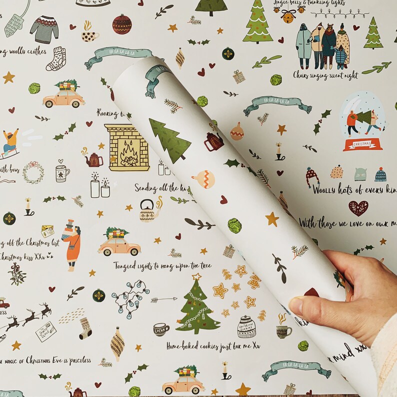 Things we love about Christmas Recycled Wrapping Paper Etsy