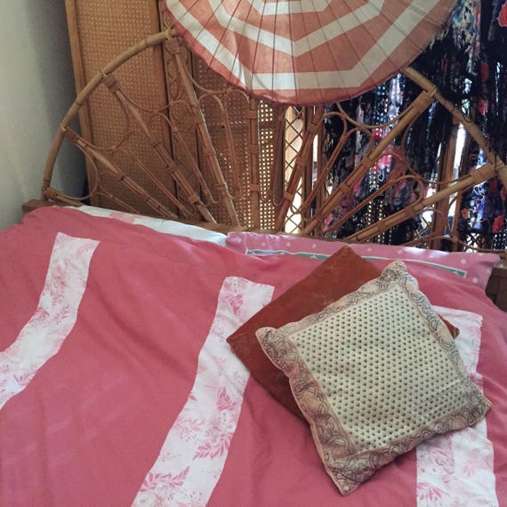 Vintage Patchwork Duvet Cover In A Dusky Pink Bohemian Etsy