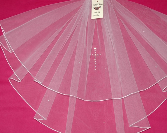 2 Tier Crystal Holy Communion Veil LB Veils LBV139 UK