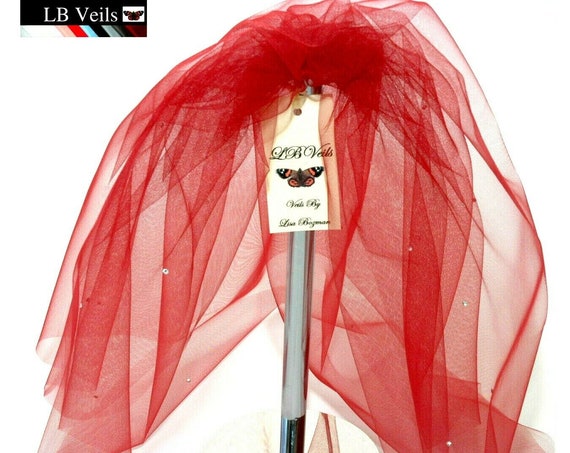 2 Tier Crystal Bouffant Wedding Veil LB Veils 154 UK