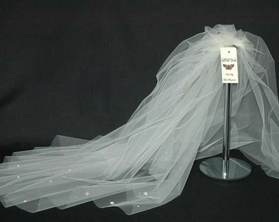2 Tier Crystal Flower LB Veils 36.s UK