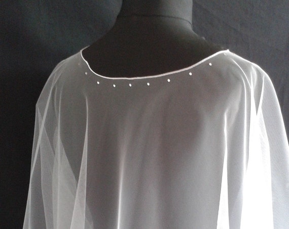 Poncho Veil Wedding Crystal Any Colour LB Veils LBV186 UK