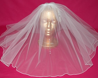 2 Tier Plain Holy Communion Veil LB Veils LBV138 UK