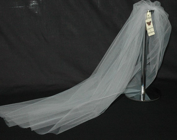 1 Tier Plain Silver Grey Wedding Veil LB Veils LBV162 UK