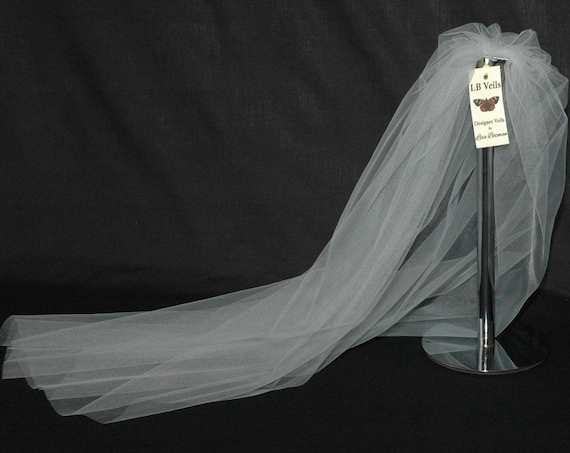 Silver Grey Plain Wedding Veil 1 Single Tier LBV162 LB Veils UK