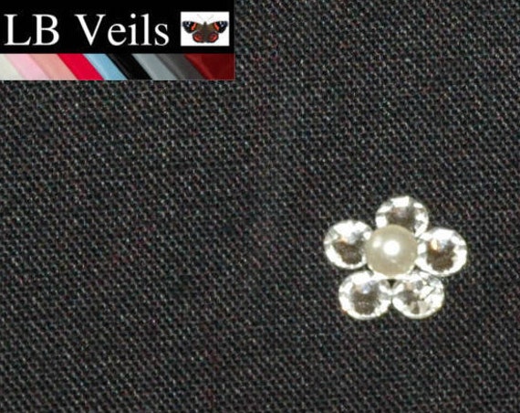 1 Single Tier Crystal Flower LB Veils 38.s UK