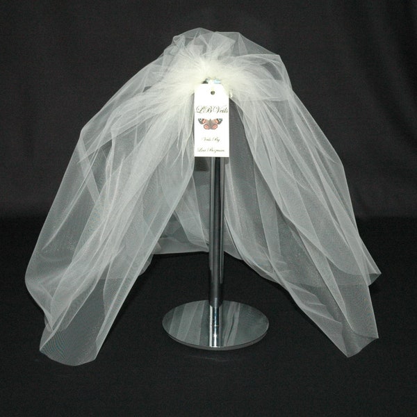 Wedding Veil, Ivory Veil, Plain Veil, Shoulder Length, Short, Bouffant, Waist Length, Any Colour, Any Length,  White Veil, LB Veils 161 UK