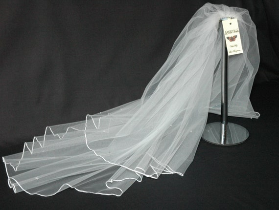 2 Tier Crystal Wedding Veil LB Veils LBV145 UK