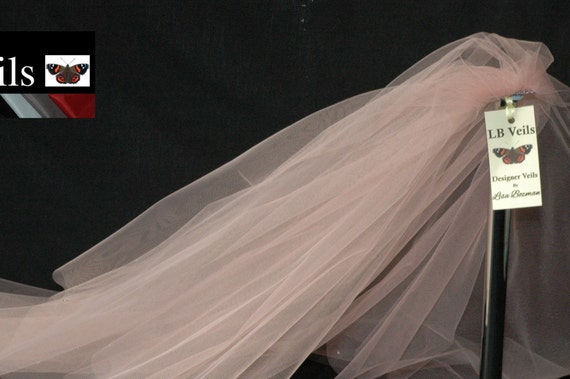 2 Tier Plain Blush Pink Wedding Veil LB Veils 156 UK