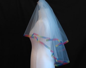 2 Tier Rainbow Edge LB Veils LBV178 UK