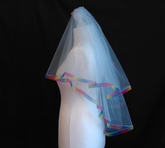 2 Tier Rainbow Edge LB Veils LBV178 UK