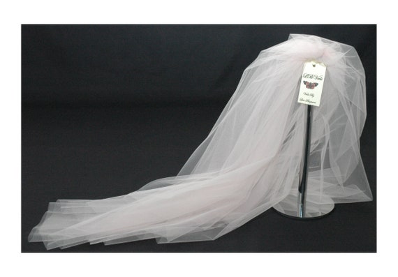 2 Tier Plain Soft Pink Wedding Veil LB Veils 156 UK