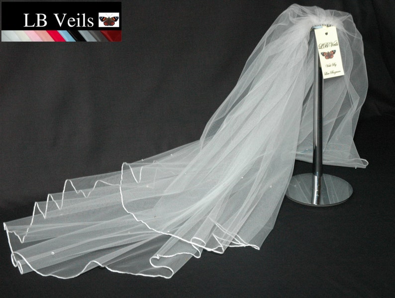 Pink Veil Any Length Wedding 2 Tier Plain Long Short Floor LBV156 LB Veils UK