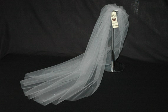 1 Single Tier Crystal Silver Grey LB Veils 158 UK