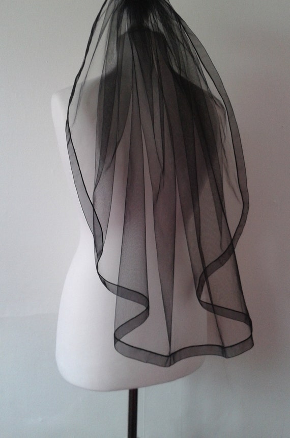 Ribbon Edge 1 Tier Veil Wedding Bridal Organza LB Veils LBV183 UK