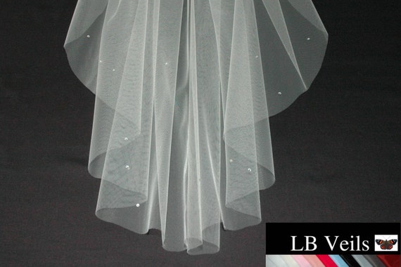 Ivory Veil Wedding Elbow Length Bridal Crystal Veil Etsy