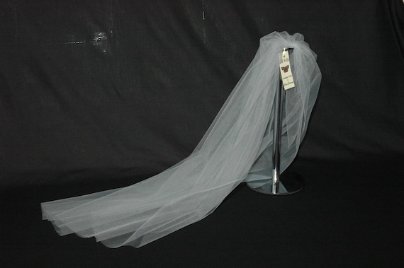 1 Tier Plain Silver Grey Wedding Veil LB Veils LBV162 UK