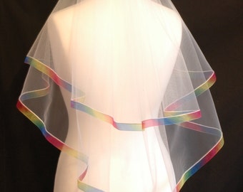 2 Tier Rainbow Edge LB Veils LBV178 UK