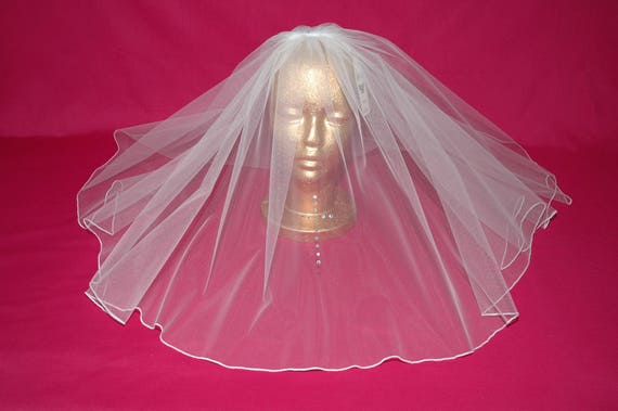 2 Tier Plain Holy Communion Veil LB Veils LBV138 UK