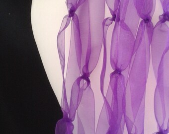 Purple Ribbon Veil Wedding Bridal Prom LB Veils LBV188 UK