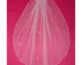 1 Single Tier Crystal Flower LB Veils 146 UK