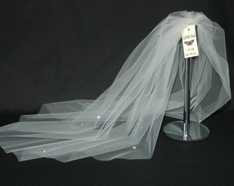 1 Single Tier Crystal Flower Wedding Veil LB Veils LBV38.s UK