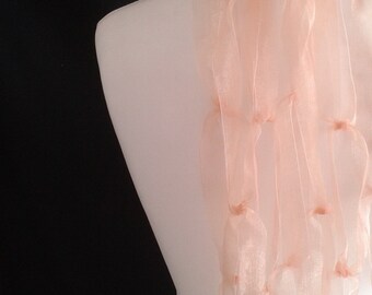 Blush Pink Ribbon Veil Wedding Bridal Prom LB Veils LBV188 UK