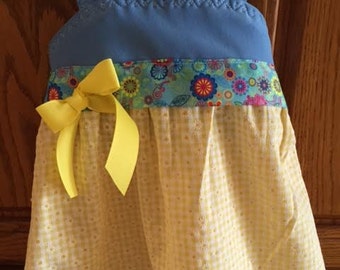 Cute yellow and blue sundress, size 4.