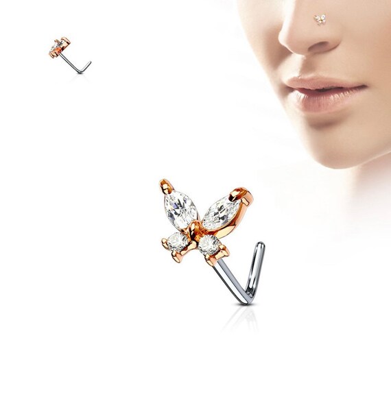 L shaped nose rings on sale 20 gauge