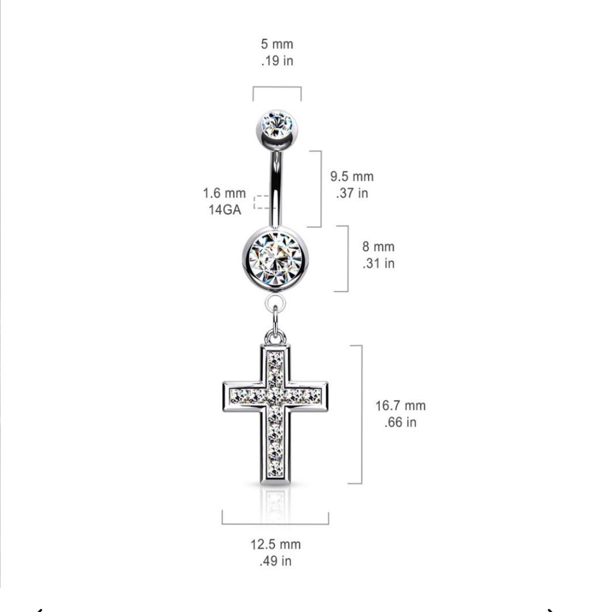 Crystal Baroque Cross Rhinestones Belly Button Ring – SugarAndVapor