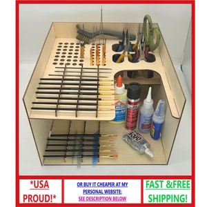 Typhoon Paintbrush/Tool Holder hobby storage wooden organizer