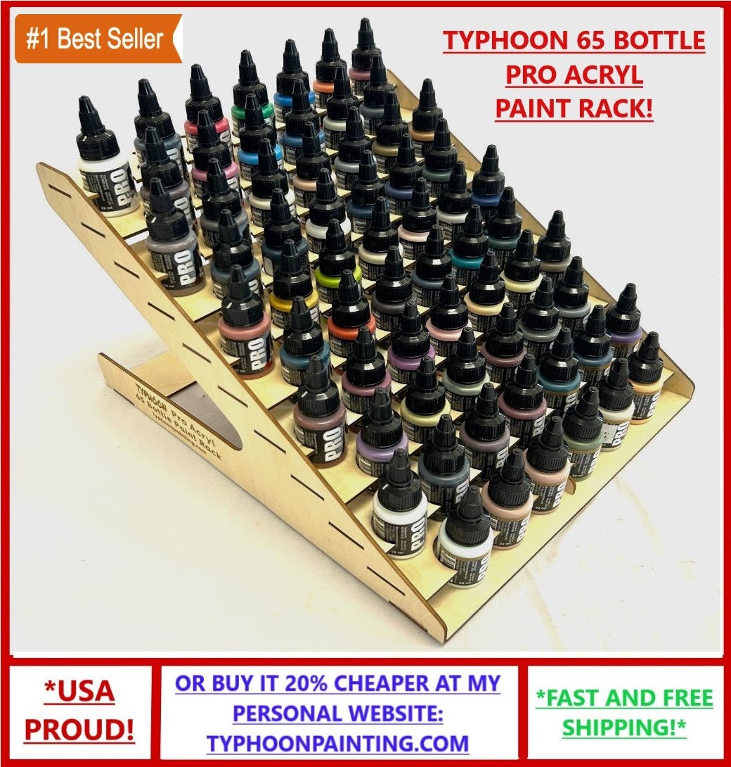 Typhoon 78 Bottle Citadel Paint Rack Size 11.5 Wide Hobby Storage Wooden  Pigment Stand Holder Modular Miniature 