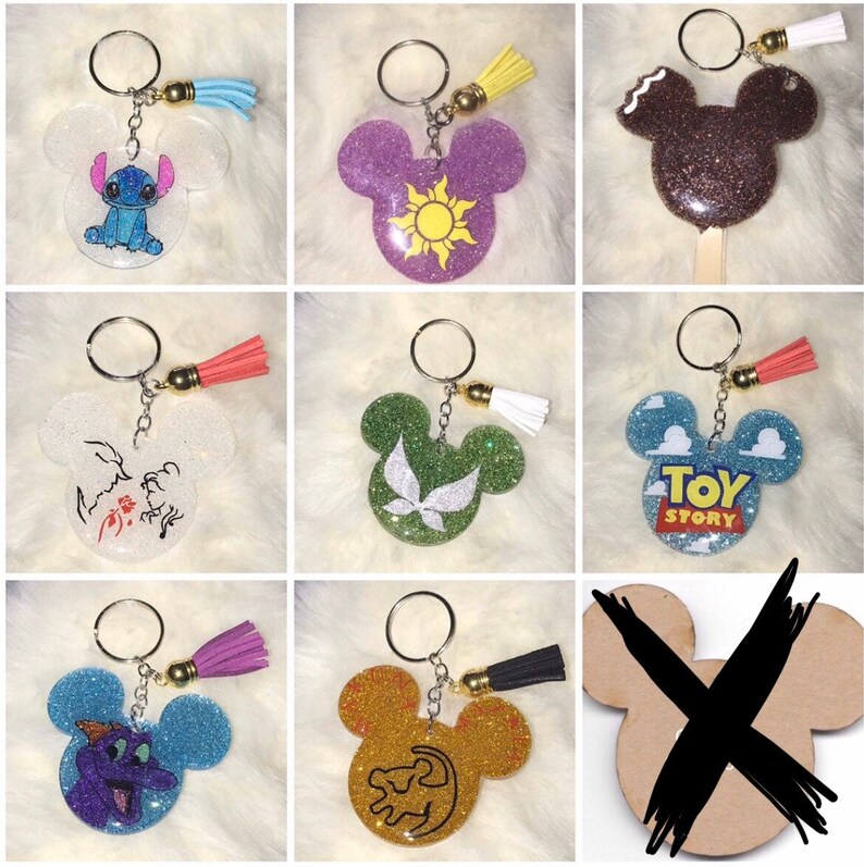 Acrylic Disney Character Keychains Etsy