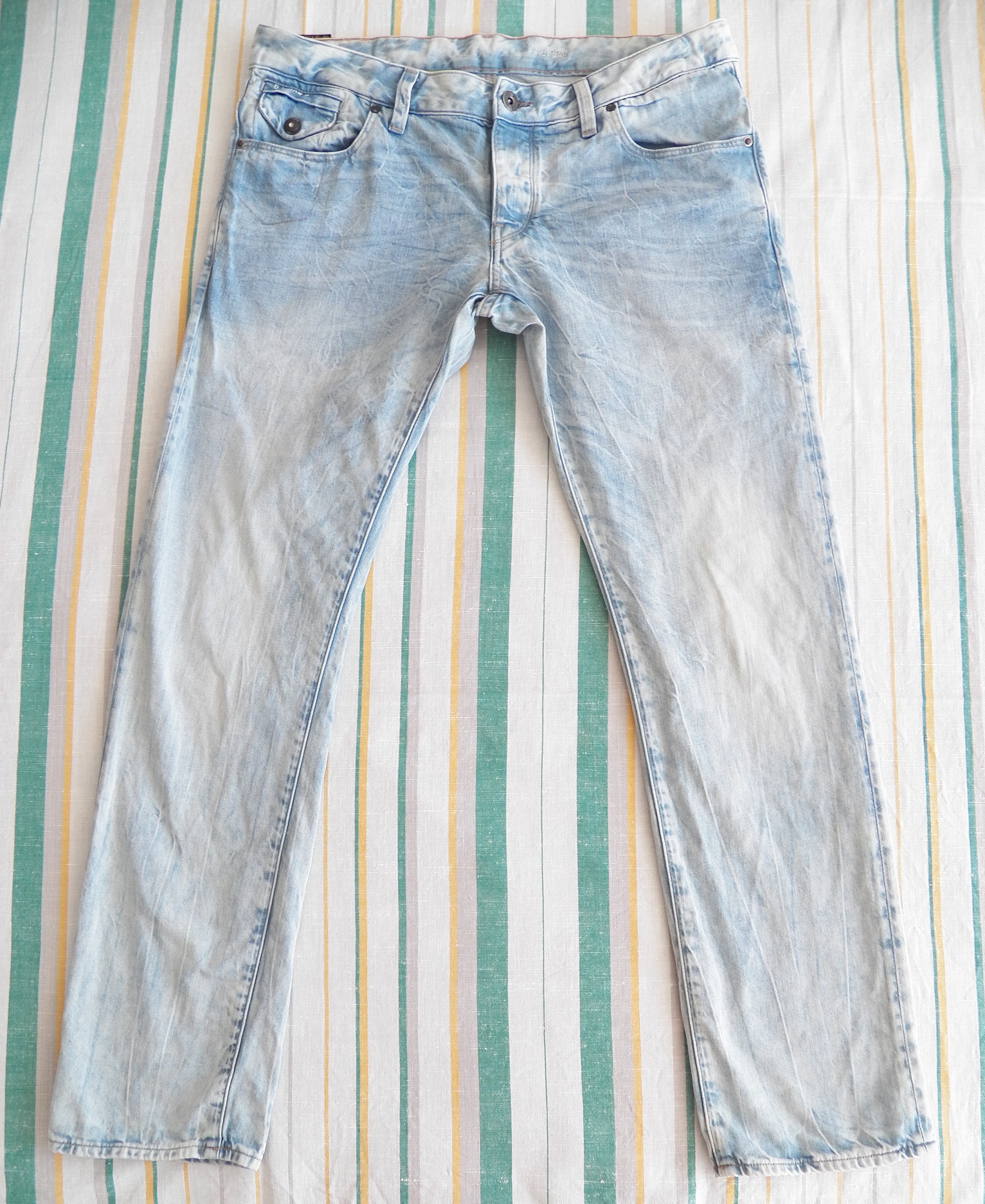 G-star RAW Morris Low Straight Jeans Mens Size W36 L32 Light Blue 