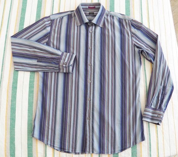 Paul Smith London Shirt Mens 15.5 39 Blue Plaid Button Up