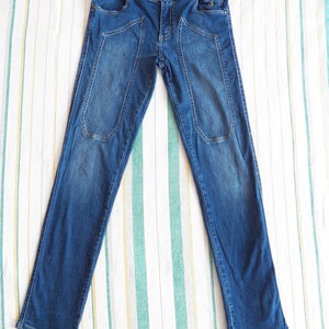 Jeckerson Womens Designer Jeans W27 L29 Blue Denim Panelled Cotton Slim Stretch Skinny