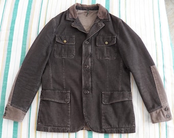 B. Braddock Mens Blazer EU 48 US 38 UK 38 brown washed micro check cotton sport coat jacket Ireland Irish Brand