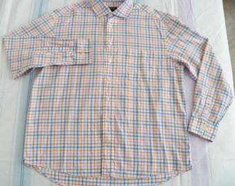 Camisa vintage GANT Ohio Oxford Talla XL para hombre, de algodón oxford a cuadros multicolor, manga larga, corte regular, estilo casual, talla XL, años 2000, Y2K
