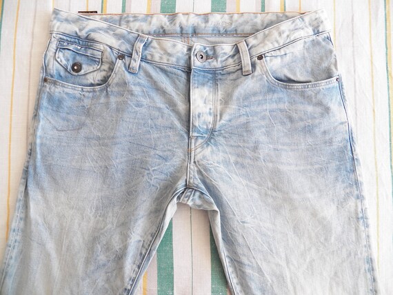 G-star RAW Morris Low Straight Jeans Mens Size W36 L32 Light Blue 