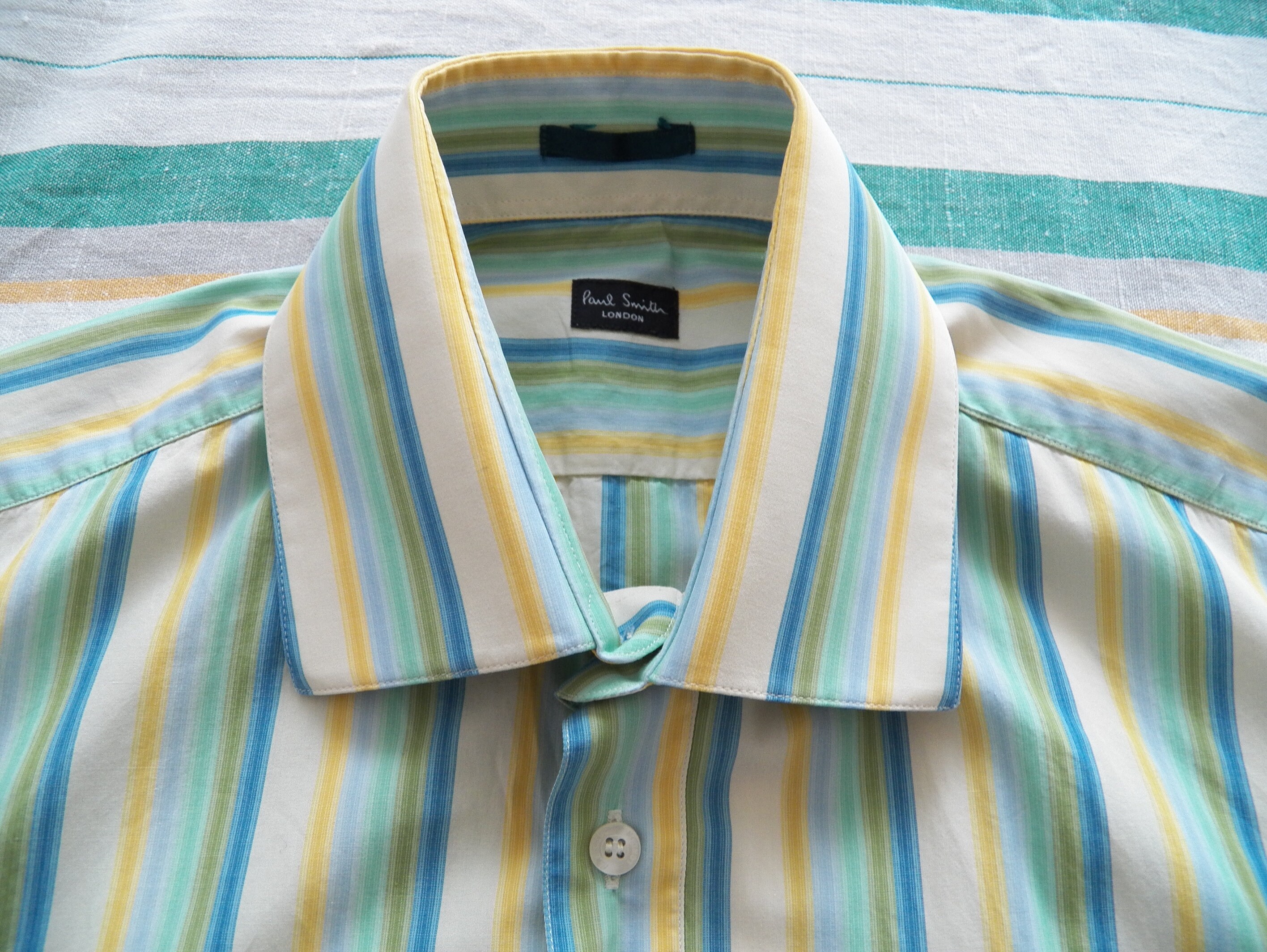 Vintage PAUL SMITH Mens Shirt Size 16 41 Stripe Cotton Convertible Vintage PAUL SMITH Mens Shirt Size 16 41 Stripe Cotton Convertible