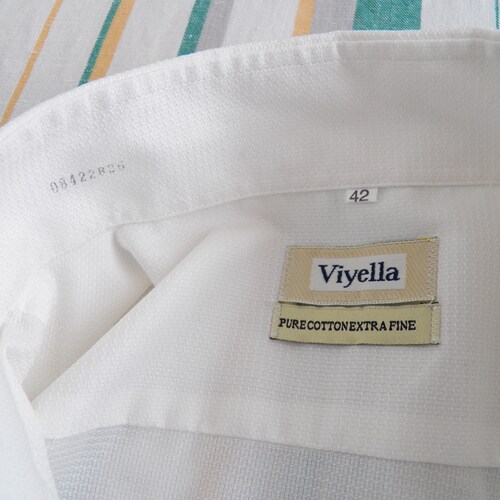 Vintage Viyella Extra Fine shops Cotton Dress Shirt MENS Size 42 16.5 cream white woven formal long sleeve french cuff