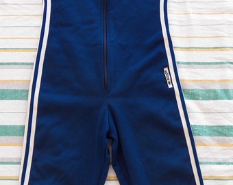 Vintage Adidas Wrestling Suit Singlet Trikot Blue Polycotton Tagged Size 36 Trefoil