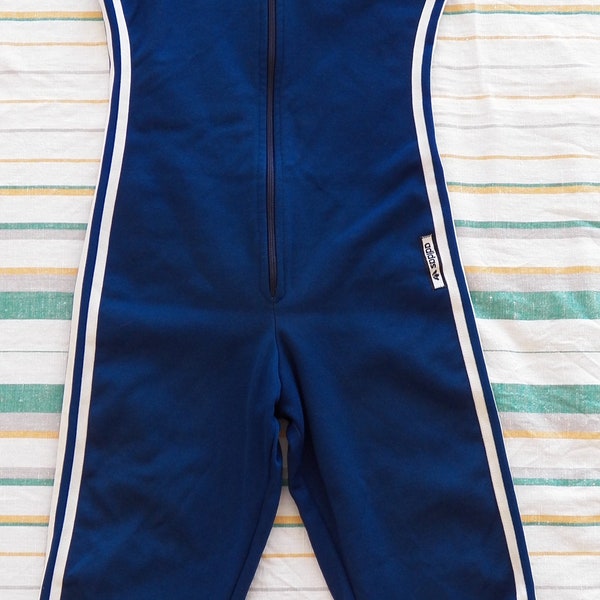 Vintage Adidas Wrestling Suit Singlet Trikot Blue Polycotton Tagged Size 36 Trefoil